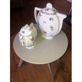 Service Café Sucrier En Porcelaine De Limoges J. Reynaud. En Excellent État.