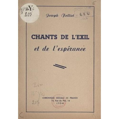 Chants De L'exil Et De L'espérance