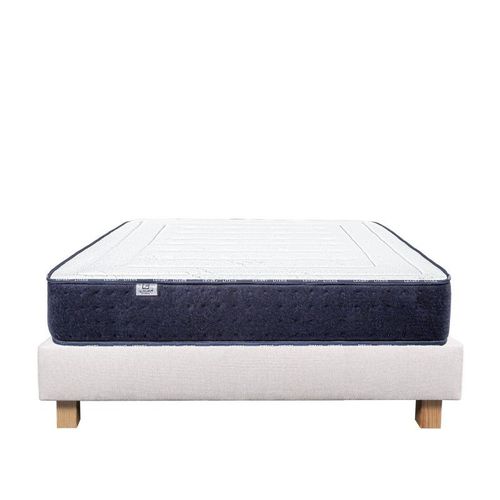Ensemble Matelas Nuage (24 Cm) Et Sommier (20 Cm), Mousse Haute Densité, Mi-Ferme, Face Été/Hiver - Beige, 140x200cm
