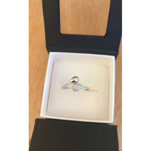 Bague En Argent 925/1000eme Et Zyrcons Blancs
