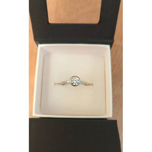 Bague Solitaire En Argent 925/1000eme