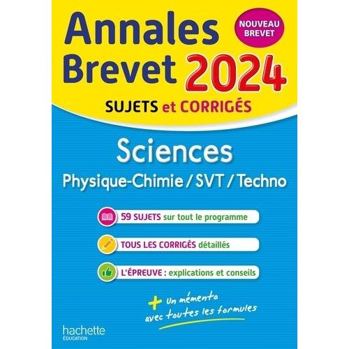 Sciences 3e - Physique-Chimie/Svt/Techno - Sujets Et Corrigés