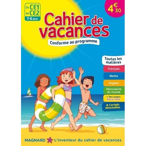 Cahier De Vacances Du Ce1 Au Ce2 - 7-8 Ans