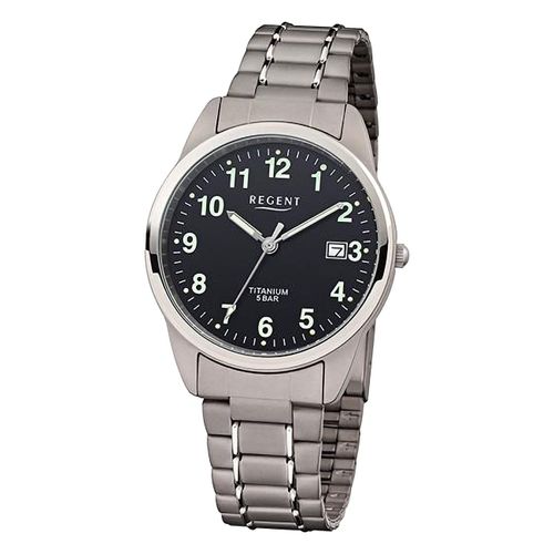 Regent Montre-Bracelet Pour Homme Analogique Bracelet En Titane Gris Argent Urf1293