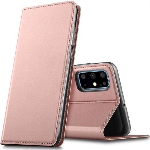 Etui Pour Samsung Galaxy S20 Plus, Coque Pochette Portefeuille Pour Housse Samsung Galaxy S20 Plus Avec Magnetique Fonction Wallet - Rose