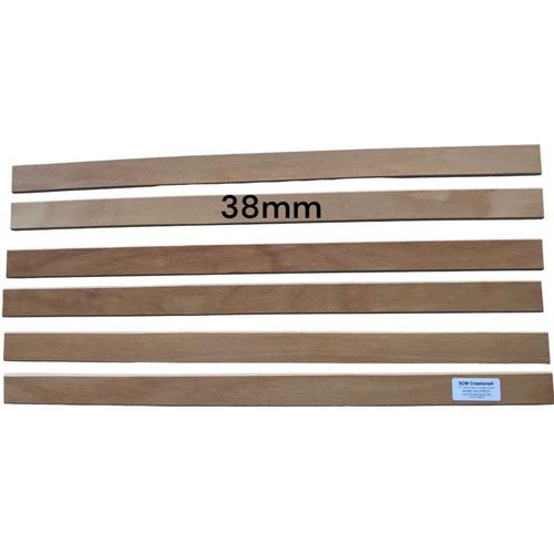 Lot 6 Lattes Pour Sommier, Lit, Bz Et Clic-Clac - 610x38mm - 61x3,8cm - 7 Plis Bois - Scm Créations