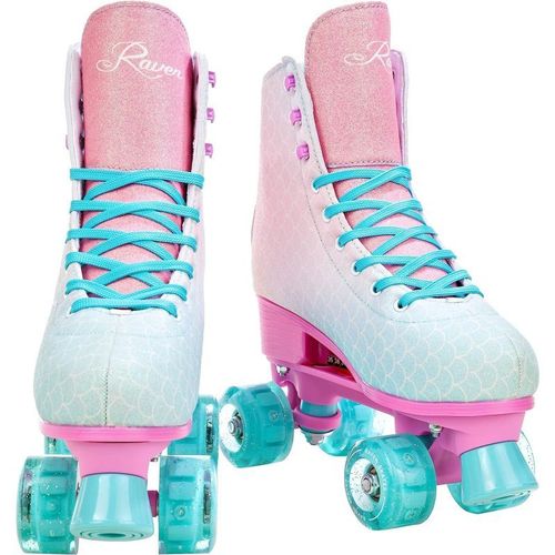 Patin A Roulettes Roues Led Mides Taille Modulable Raven Adulte Enfant Mixte 35 Au 38 Multicolore