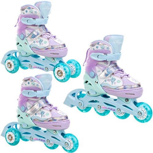 Roller En Ligne Isla Roue Led Du 30 Au 33 + Patin A Roulette + Triskate Enfant Mixte Taille Ajustable Lilas Raven
