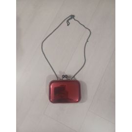 Pochette Rouge Brillante,Effet Miroir,Nafnaf