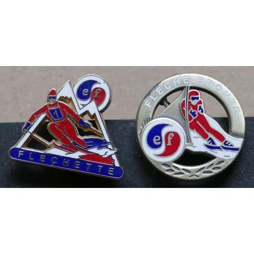 Insignes École Du Ski Français Esf - Lot Fléchette Et Flèche De Bronze