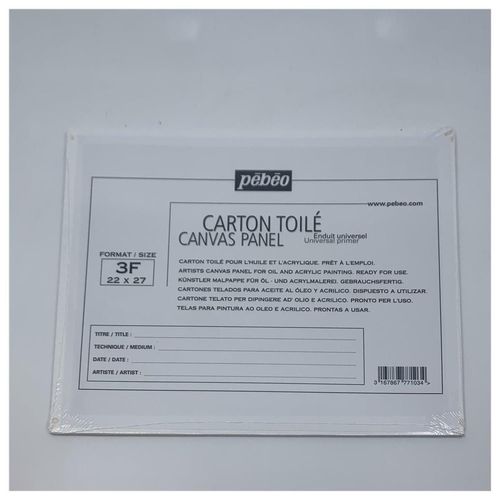 Pébéo Carton Toilé Pour L'huile Et L'acrylique Format 3f 22x27