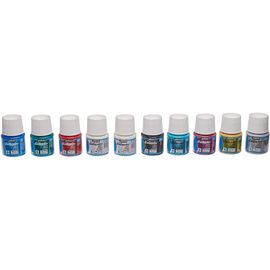 Pébéo Lot De 10 Flacons 45 Ml Peinture Setacolor Pour Tissus Clairs Pailletée