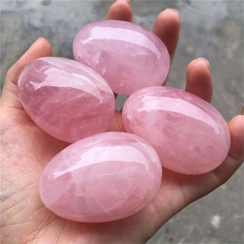 Boule D'?Uf En Cristal De Quartz Rose Naturel,Sphère Magique,Kegel De Guérison,Exercices En Pierre - Type S 30x20mm