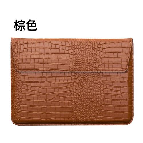 Compatible avec MacBook Pro Computer Bag Apple Lenovo Huawei Horizontal Type Thin Pu Leather Notebook Sleeve Bag - Marron - 13 Pouces