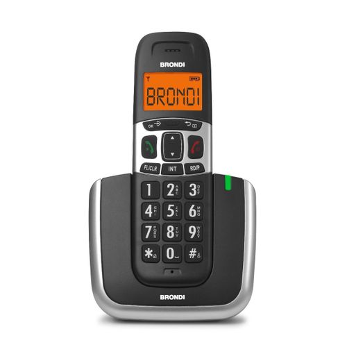 Brondi Bravo Platinum Téléphone DECT Noir, Argent