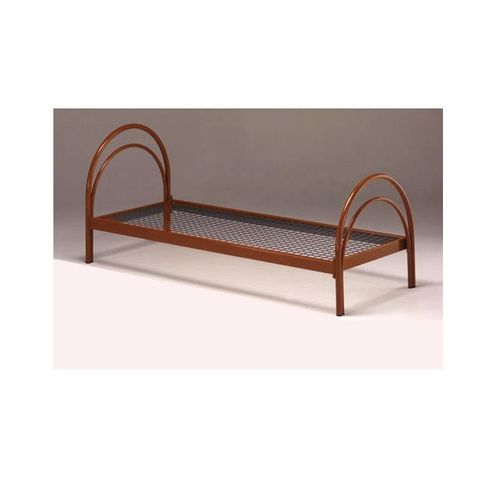 Lit 1 Adulte Gros Tubes Acier Marron Solide Demontable Tête Et Pied Courbés Profil Métallique Fixation À Baïonnette Pieds En Métal 80 X 195cm Couchage Tres Robuste Sommier Fer 1 Personne Confort Solid