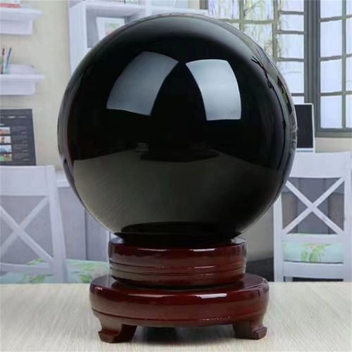 Sphère D'obsidienne Noire Naturelle,Cristal De Guérison,Boule Magique,Roche Reiki,Sphère Feng Shui De Charbon,Objets De Collection,Décoration D'intérieur Sans Base - Type 20mm