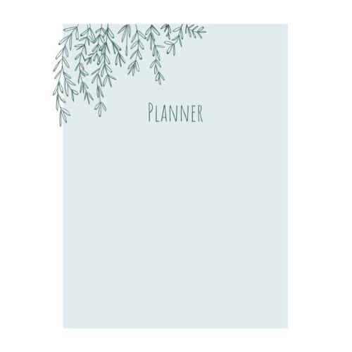 Sage Green Simple Undated Planner: Monthly & Weekly Layouts - 8.5x11 - Monday Start - Annual - Vertical Layout