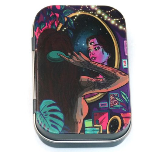 Étui Portable Laguna Ette Avec Capuchon Rabattable,18 Boîtes De Rangement En Métal,Humidificateur À Tabac,Papier À Rouler,Support Scellé À L'humidité,Accessoires Pour Fumeurs - Type Pattern G