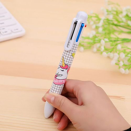 Stylo À Bille Multifonction Pour Enfants,Fournitures Scolaires,Stylos Licorne Multicolores,Stylo Créatif De Bureau,6 Couleurs,1 Pièce - Type A-Multi-Couleur