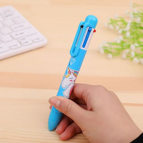 Stylo À Bille Multifonction Pour Enfants,Fournitures Scolaires,Stylos Licorne Multicolores,Stylo Créatif De Bureau,6 Couleurs,1 Pièce - Type F-Multi-Couleur