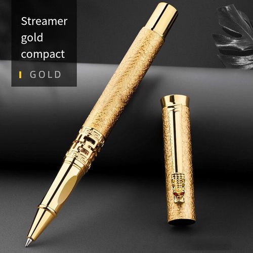 Stylo À Bille Roulante En Métal Pour Homme,Cadeau D'affaires Et De Bureau,Signature Avancée,Année Du Dragon,Luxe - Type Gold