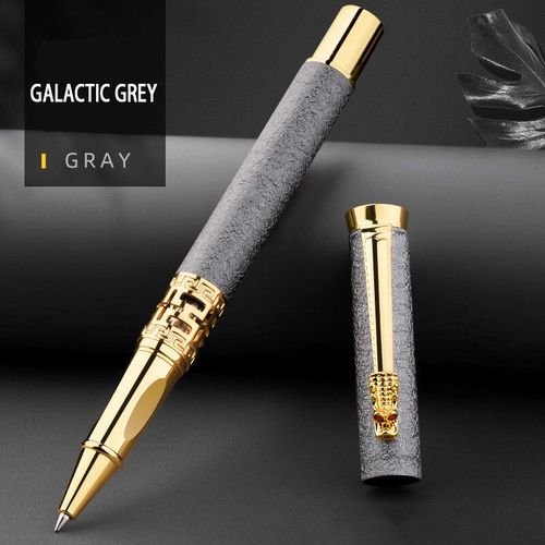 Stylo À Bille Roulante En Métal Pour Homme,Cadeau D'affaires Et De Bureau,Signature Avancée,Année Du Dragon,Luxe - Type Gray