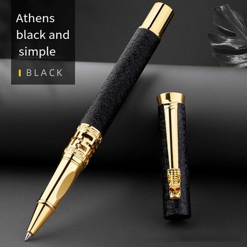 Stylo À Bille Roulante En Métal Pour Homme,Cadeau D'affaires Et De Bureau,Signature Avancée,Année Du Dragon,Luxe - Type Black