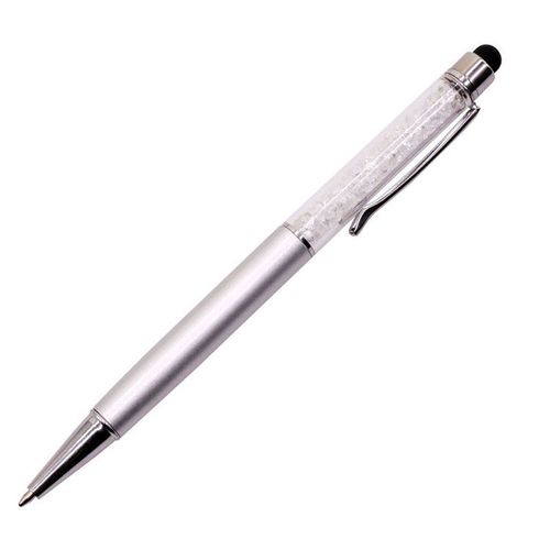 Stylo À Bille En Cristal Pour L'écriture,Stylo Pilote Créatif,Stylo Tactile Pour La Papeterie,Bureau Et École,Encre Noire Et Bleue,2 Pièces - Type Capacitor Silver-Bleu