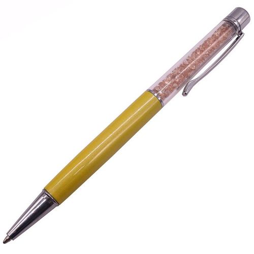 Stylo À Bille En Cristal Pour L'écriture,Stylo Pilote Créatif,Stylo Tactile Pour La Papeterie,Bureau Et École,Encre Noire Et Bleue,2 Pièces - Type Drill Yellow-Bleu