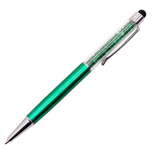 Stylo À Bille En Cristal Pour L'écriture,Stylo Pilote Créatif,Stylo Tactile Pour La Papeterie,Bureau Et École,Encre Noire Et Bleue,2 Pièces - Type Capacitor Green-Bleu