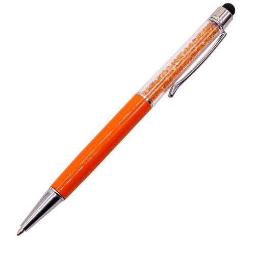 Stylo À Bille En Cristal Pour L'écriture,Stylo Pilote Créatif,Stylo Tactile Pour La Papeterie,Bureau Et École,Encre Noire Et Bleue,2 Pièces - Type Capacitor Orange-Bleu