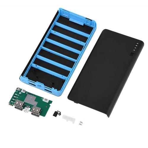 20000 Mah Ultra Grande Capacité 4 Sortie Usb Charge Rapide Mobile Power Bank Case Diy Kit Bleu