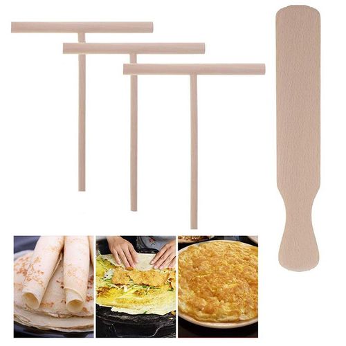 1/2/4PCS T Forme En Bois Crêpière Maison Cuisine BRICOLAGE Crêpe Pâte À Crêpe Épandeur Bâton Restaurant Cantine Spécialement Fournitures