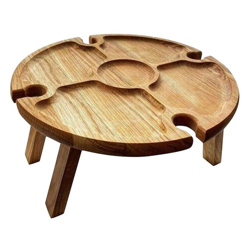 Table De Pique-Nique Pliante En Bois, Plateau À Fromage De Camping, Table De Collation Pliable, Support À Vin, Table De Fruits Touristique