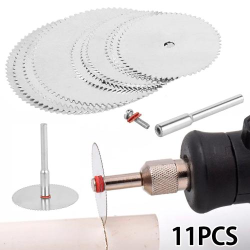 Lame de scie circulaire en acier inoxydable, roue à disque métallique, lame de scie diamantée sphérique, meulage électrique, disque de coupe, outil lointain, 11 pièces