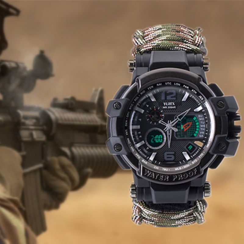 Montre de survie multifonctionnelle tanche tactique militaire