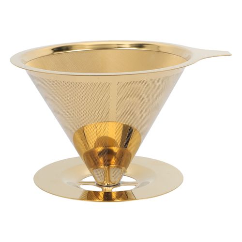 Filtre À Café En Forme De Cône En Acier Inoxydable, Machine À Égoutter, Passoire, Filtre Sur-Verser, Tasse À Support En Acier Inoxydable, Mijoteuse À Main