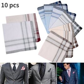 Lot De 10 Écharpes Carrées À Carreaux Multicolores Pour Hommes Et Femmes, Pochette Pour Fête De Mariage, Serviette De Poitrine, Mouchoirs De Poche 38x38cm