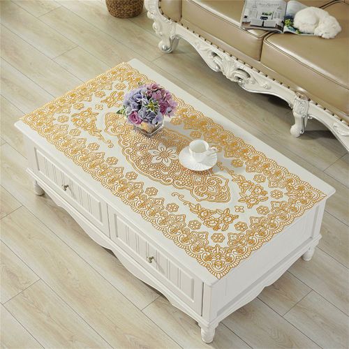 Nappe De Table À Manger Et Chaise En Dentelle Blanche Brodée De Luxe Européen, Tissu De Table Basse En Dentelle Creuse, Tissu Anti-Poussière Pour Meuble Tv