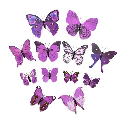 12 stickers Muraux de Papillons 3D Sticker Mural Autocollants