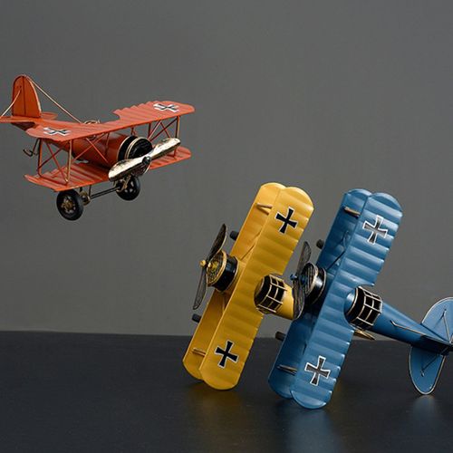 Modèle d'avion Vintage en métal, modèle d'avion en fer robuste, rétro coloré, jouet pour la maison, le bureau