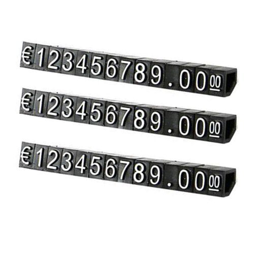 Cubes D'étiquette De Prix Combinés Vitrine De Bijoux Signe D'affichage De Compteur Numéro Euro Snap Chiffre Anciers Pour Vêtements Téléphone Ordinateur Portable 30 Ensembles