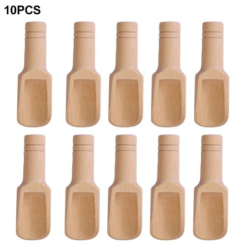 Mini Cuillère À Thé En Bois, 10 Pièces, Petites Pelles À Sel, Lait En Poudre, Accessoires De Service À Thé