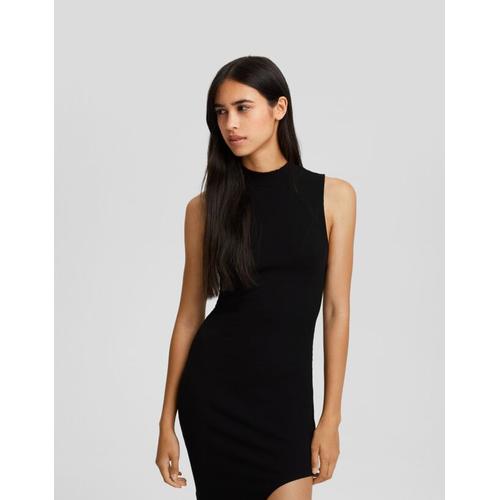 Robe Midi Fendue Sur Le Côté Femme L Noir