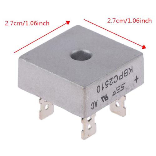 Pont redresseur monophasé d'origine, pont carré, diodes électroniques en silicium, 50A, 3510 V, KBPC5010, 1510, 2510, 1000