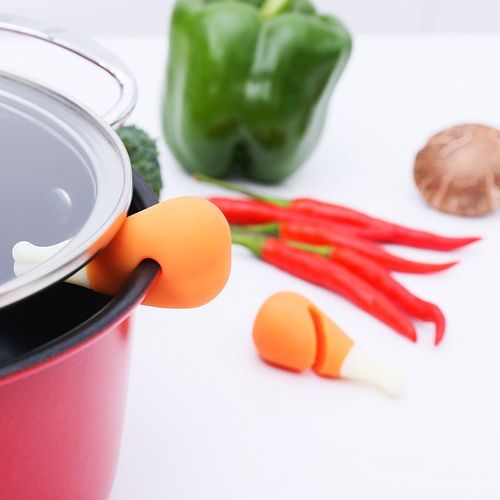 Réinitialisation De Couvercle De Casserole En Silicone Anti-Débordement, Pince De Pot De Soupe, Support D'étagère, Fournitures De Cuisine Mignonnes, Empêche Le Débordement, Belle, T1