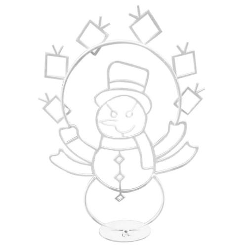 Bonhomme de neige décoratif brillant de noël, boule de neige amusante animée, combat à lumière Active, cadre décoratif, signe lumineux de noël D