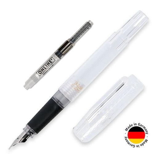 Stylo Plume - Rechargeable - Avec Convertisseur - Pointe Moyenne - Corps Transparent