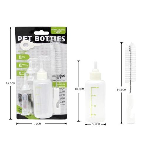 Ensemble De Biberons D'alimentation Pour Chiots Et Chatons, 1 Ensemble, Pour Animaux De Compagnie, Chien, Chat, Bady, Alimentation En Eau Et Lait, Avec Brosse De Nettoyage, Pour Nouveau-Né